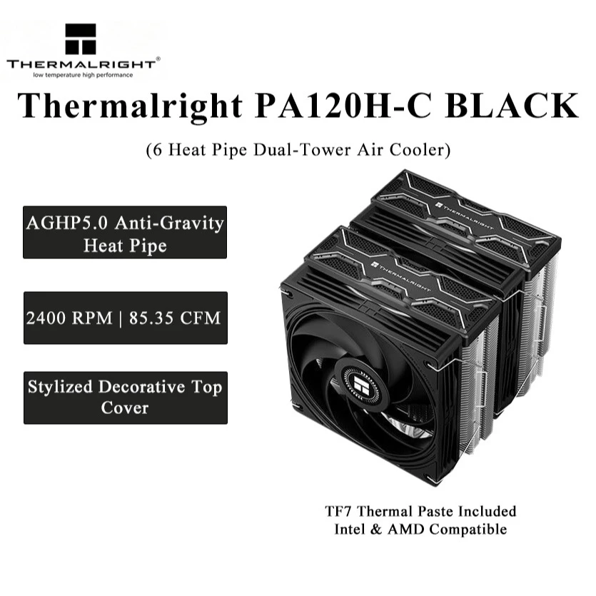 Thermalright PA120H‑C BLACK Du - Air Cooler Cpu recension och pris
